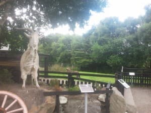 The Goat Statue with Irish Wolf Hound at the Kerry Bog Village